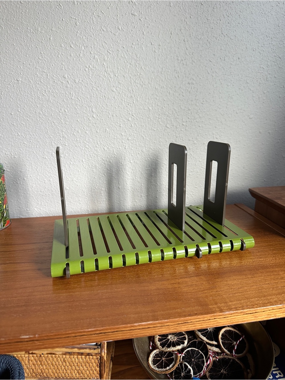 Green Adjustable Metal Organizer Rack